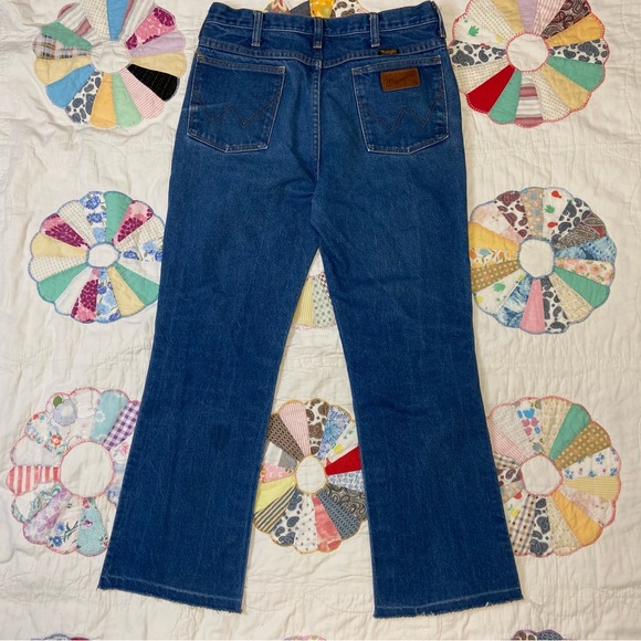 90s Wrangler jeans 935NAV raw hem 33x26.5 - Picture 5 of 12
